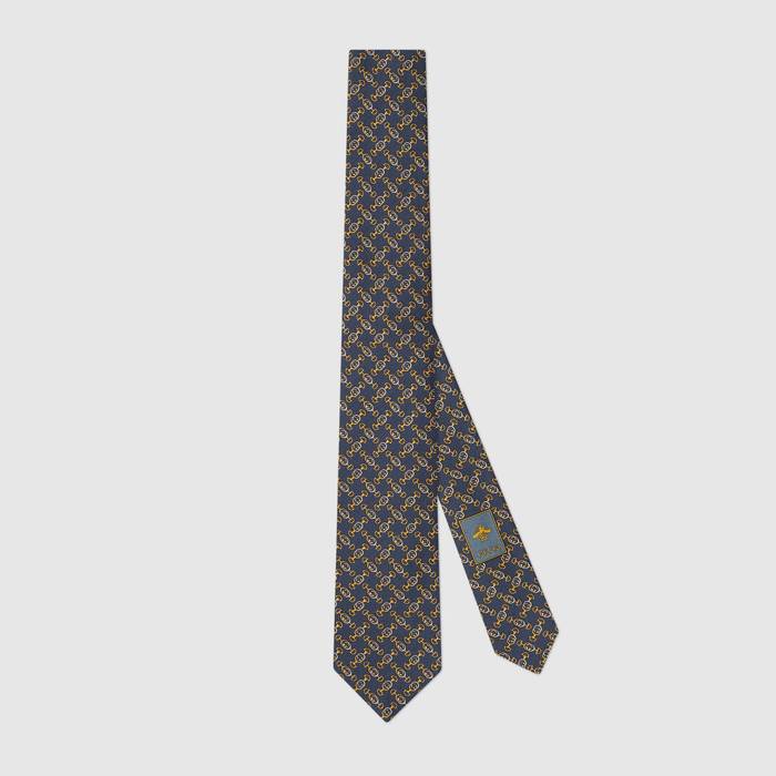 유럽직배송 구찌 GUCCI Gucci Interlocking G Horsebit silk tie 6258724E6724200