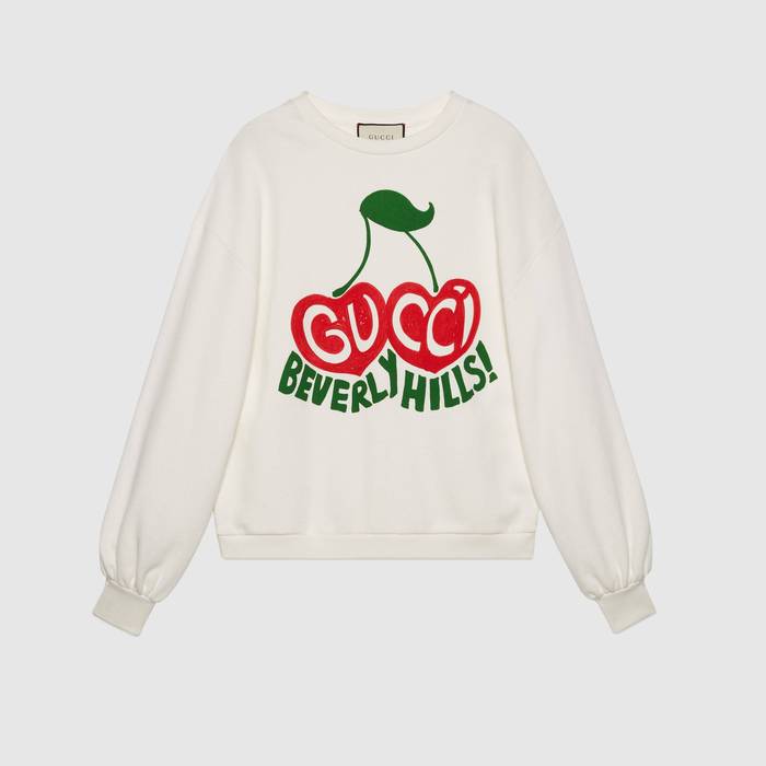유럽직배송 구찌 GUCCI Gucci - Gucci Beverly Hills cherry print sweatshirt 631695XJCRT9095