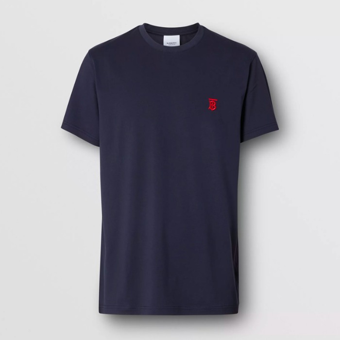 유럽직배송 버버리 남성 모노그램 모티프 코튼 티셔츠 네이비 BURBERRY Man Monogram Motif Cotton T-shirt 80140221