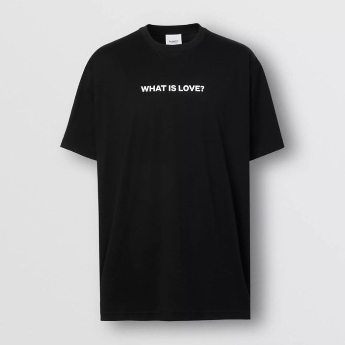 유럽직배송 버버리 남성 러브 슬로건 코튼 오버사이즈 티셔츠 블랙 BURBERRY Man Love Slogan Cotton Oversized T-shirt 80292561