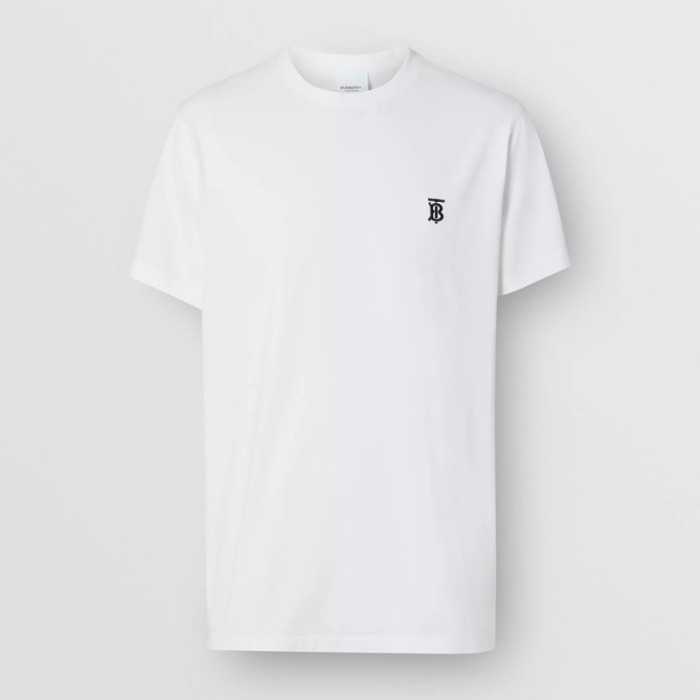 유럽직배송 버버리 남성 모노그램 모티프 코튼 티셔츠 화이트 BURBERRY Man Monogram Motif Cotton T-shirt 80140211