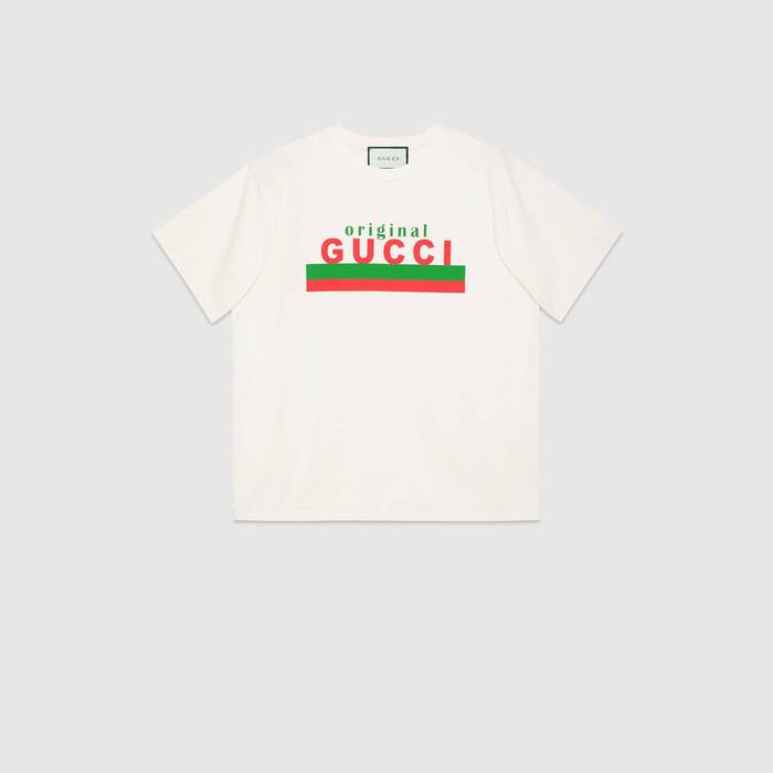 유럽직배송 구찌 GUCCI Gucci - Original Gucci print oversize T-shirt 616036XJCOQ9095