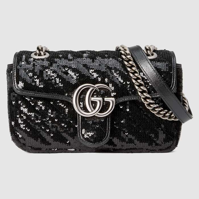 유럽직배송 구찌 GUCCI Gucci GG Marmont mini sequin shoulder bag 4467449SYWP1000