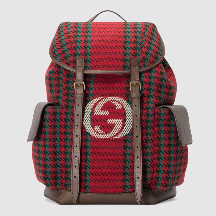 유럽직배송 구찌 GUCCI Gucci Houndstooth and stripe backpack with Inerlocking G 6259392J9AT8274