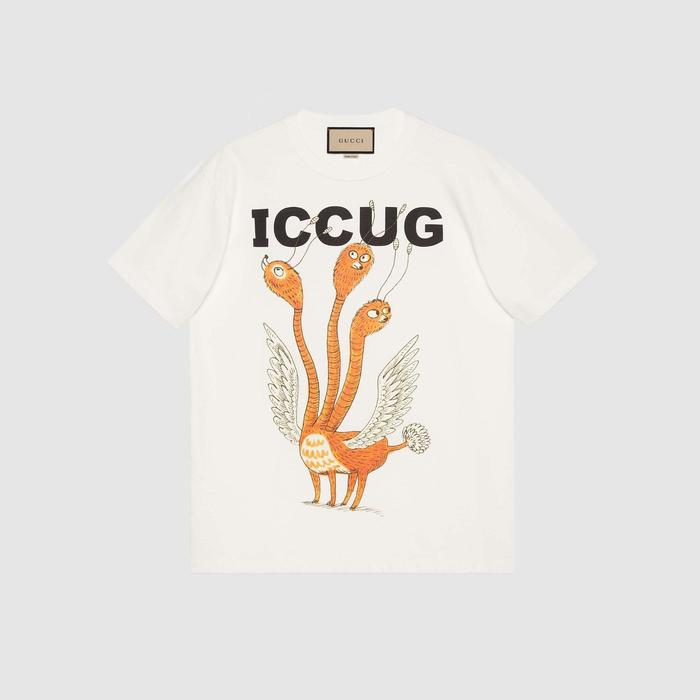 유럽직배송 구찌 GUCCI Gucci Online Exclusive Freya Hartas ICCUG print t-shirt 548334XJDJV9095