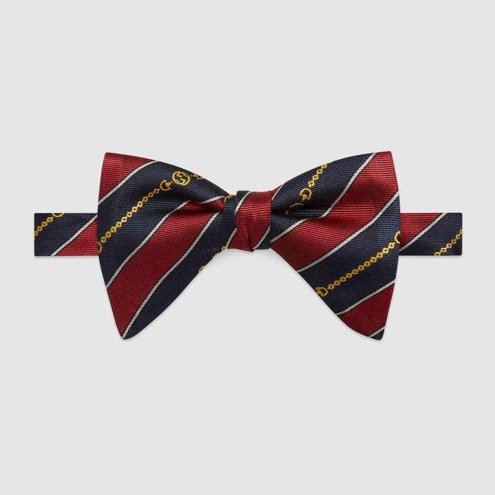 유럽직배송 구찌 GUCCI Gucci Striped silk bow tie 6624554G0096368