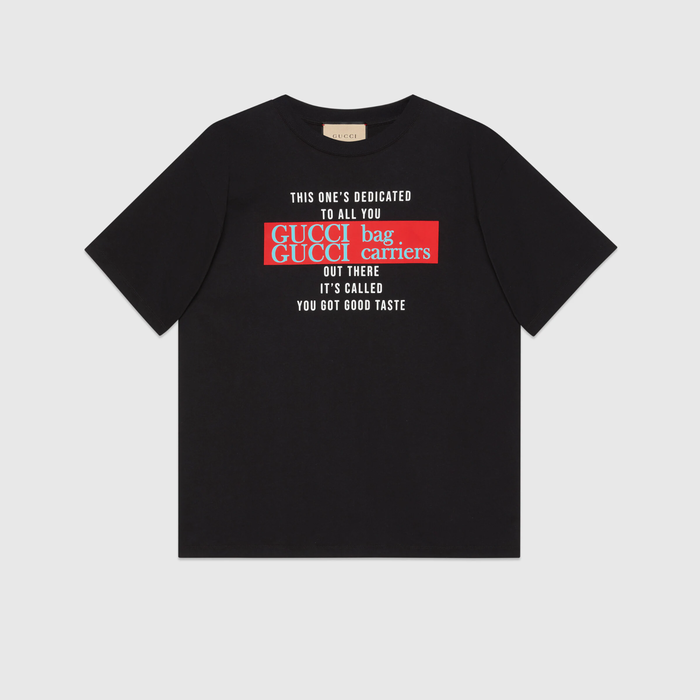 유럽직배송 구찌 GUCCI Gucci T-shirt with &#039;You Got Good Taste&#039; print 616036XJD1E1082