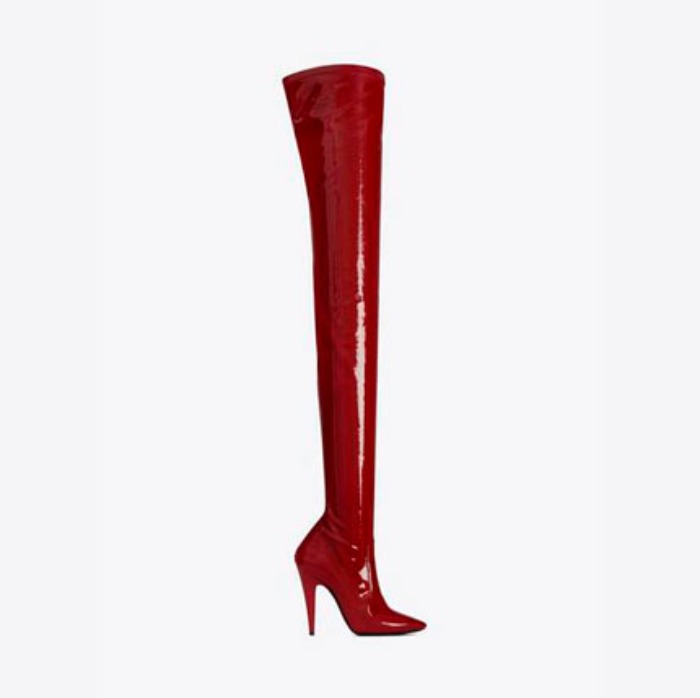 유럽직배송 입생로랑 SAINT LAURENT aylah over-the-knee boots in patent stretch canvas 6374571LW106205