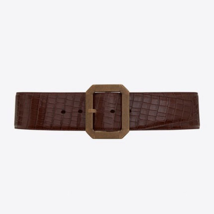 유럽직배송 입생로랑 SAINT LAURENT textured square corset belt in shiny crocodile-embossed leather 6345781ZS0B2125