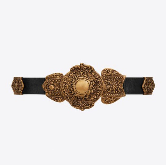 유럽직배송 입생로랑 SAINT LAURENT byzantine belt in crackled leather 6344360KT0W1000