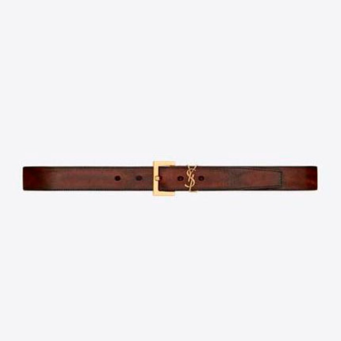 유럽직배송 입생로랑 여성벨트 SAINT LAURENT monogram belt with square buckle in aged raw leather 6344370H7YW2350