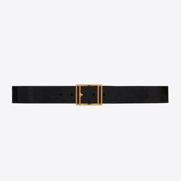 유럽직배송 입생로랑 SAINT LAURENT screen buckle belt in lacquered python 650328EML0J1000