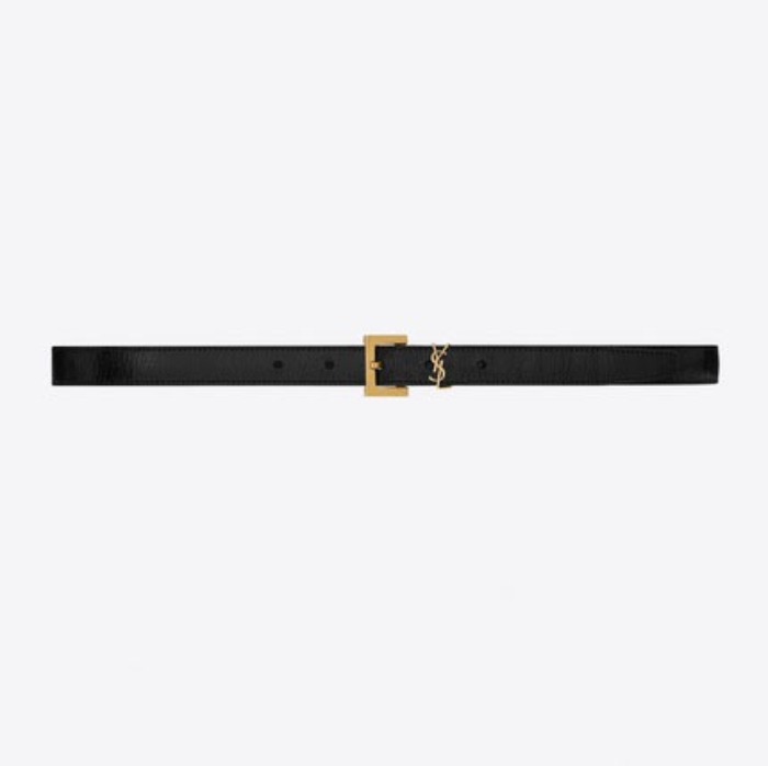 유럽직배송 입생로랑 SAINT LAURENT MONOGRAM belt with square buckle in crackled leather 6344370KT0W1000