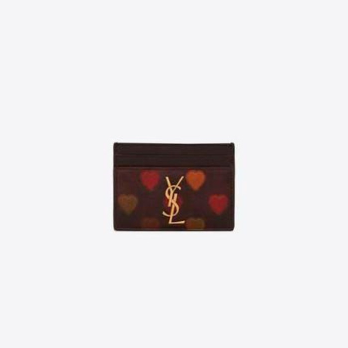 유럽직배송 입생로랑 SAINT LAURENT monogram card case in heart-embossed leather 37077828M2W2270