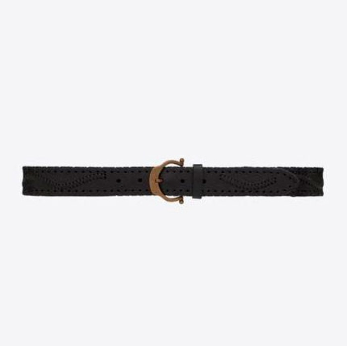 유럽직배송 입생로랑 SAINT LAURENT horseshoe buckle belt in embossed and braided leather 6492111Q72B1000