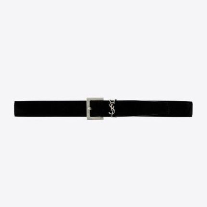 유럽직배송 입생로랑 SAINT LAURENT monogram belt with square buckle in suede 634437C0X0Y1000