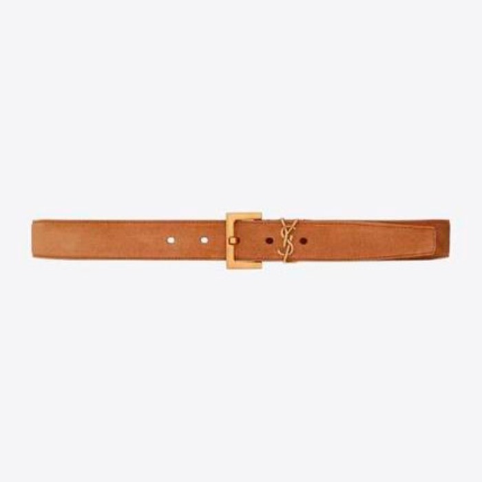 유럽직배송 입생로랑 SAINT LAURENT monogram belt with square buckle in suede 634437C0X0W2516