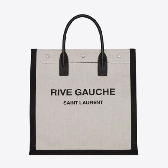 유럽직배송 입생로랑 SAINT LAURENT RIVE GAUCHE N/S tote bag in printed linen and leather 6325399J52E9273
