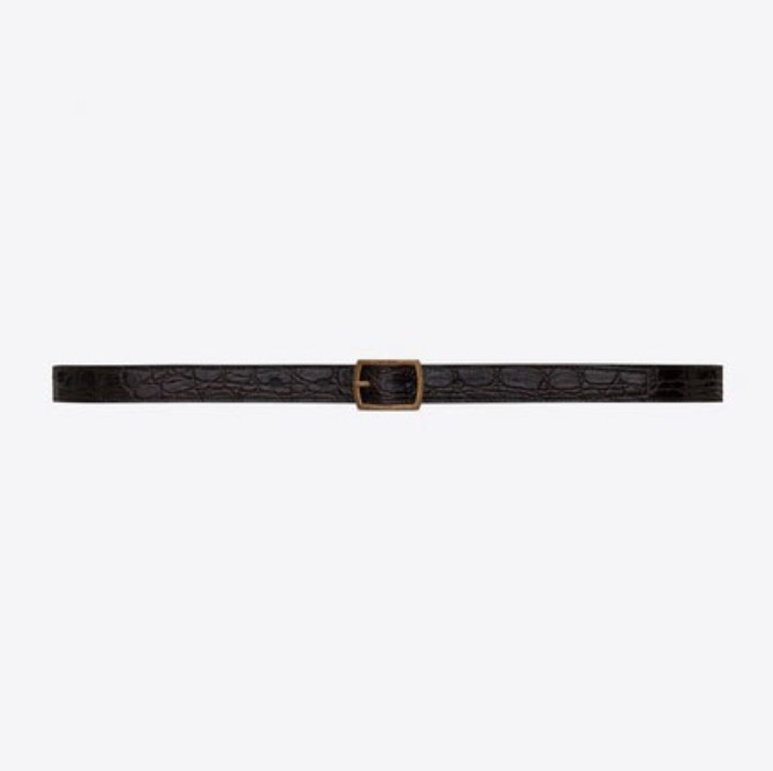 유럽직배송 입생로랑 SAINT LAURENT pavé buckle belt in crocodile-embossed leather 5545521ZQ0B2053