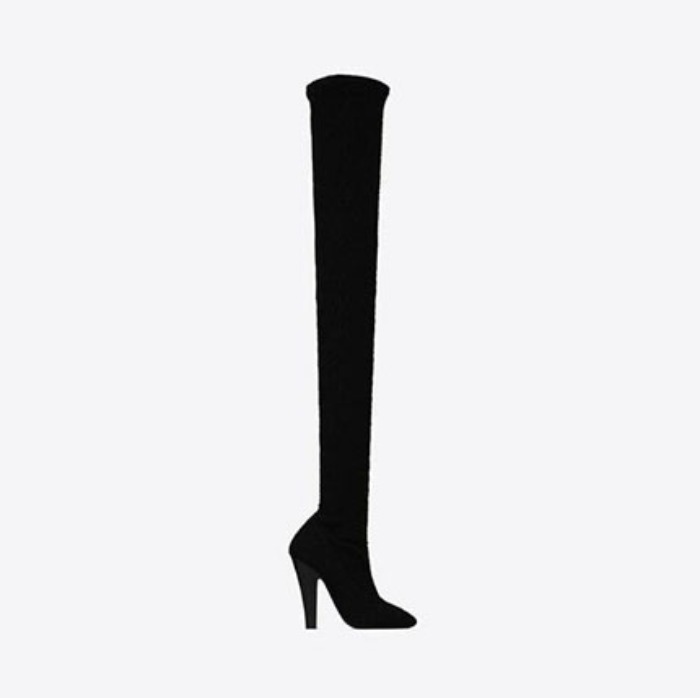 유럽직배송 입생로랑 SAINT LAURENT 68 over-the-knee boots in python-effect stretch canvas 65792810G001000