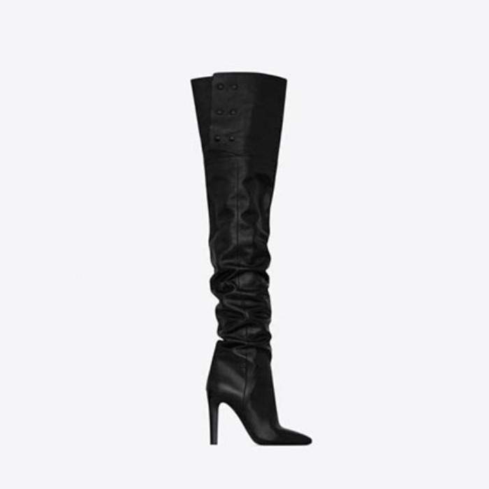 유럽직배송 입생로랑 SAINT LAURENT jane over-the-knee boots in shiny grained leather 66763125V001000