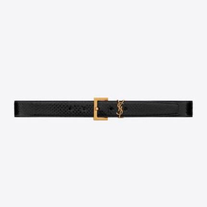 유럽직배송 입생로랑 SAINT LAURENT monogram belt with square buckle in lacquered ayers 634437L3R0W1000