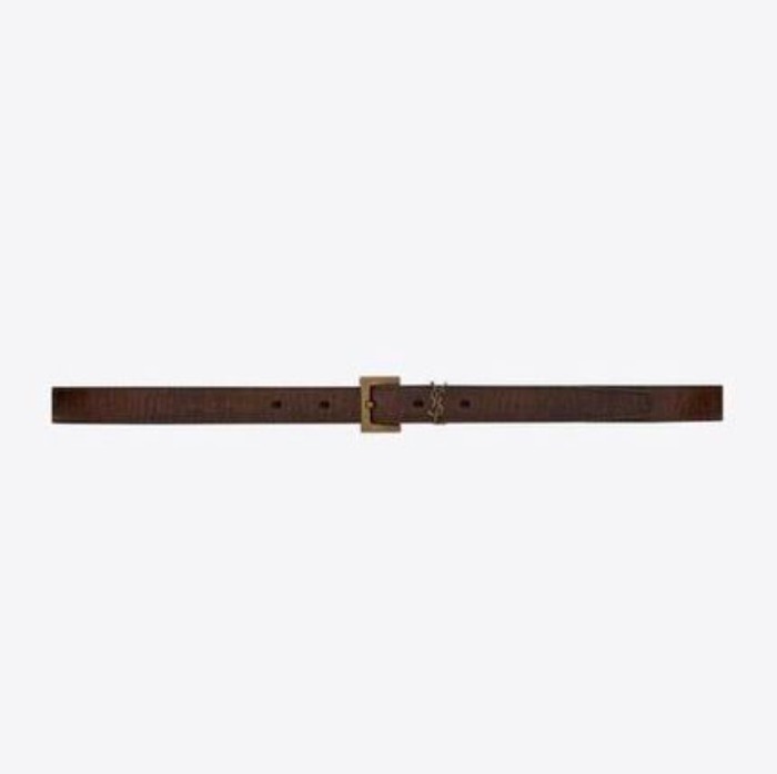 유럽직배송 입생로랑 SAINT LAURENT monogram narrow belt in crackled leather 61261618N0B2032