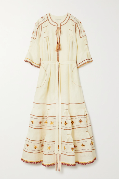 유럽직배송 비타 킨 원피스 VITA KIN Salma belted embroidered linen-gauze maxi dress 17411127377163913