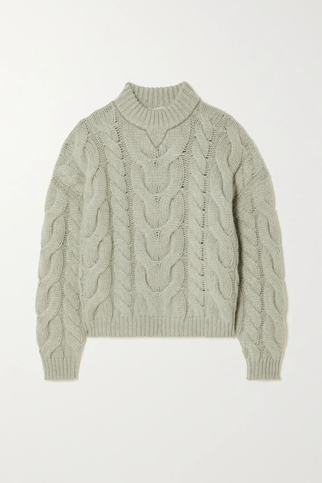 유럽직배송 브루넬로쿠치넬리 스웨터 BRUNELLO CUCINELLI Bead-embellished cable-knit cashmere sweater 25185454455905086