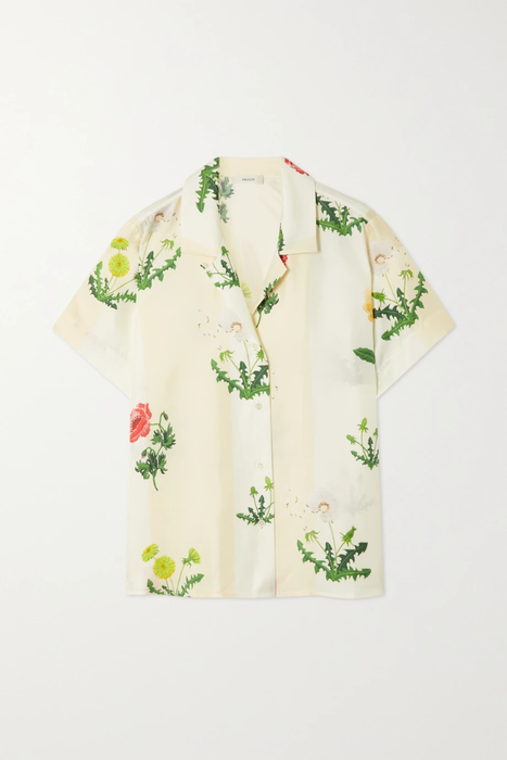 유럽직배송 오로톤 셔츠 OROTON Floral-print silk-twill shirt 25185454456257650