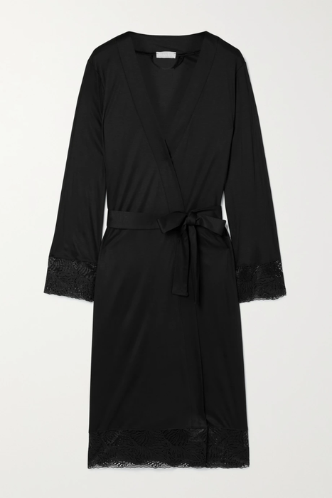 유럽직배송 한로 HANRO Lucy lace-trimmed modal and silk-blend robe 13452677153453089