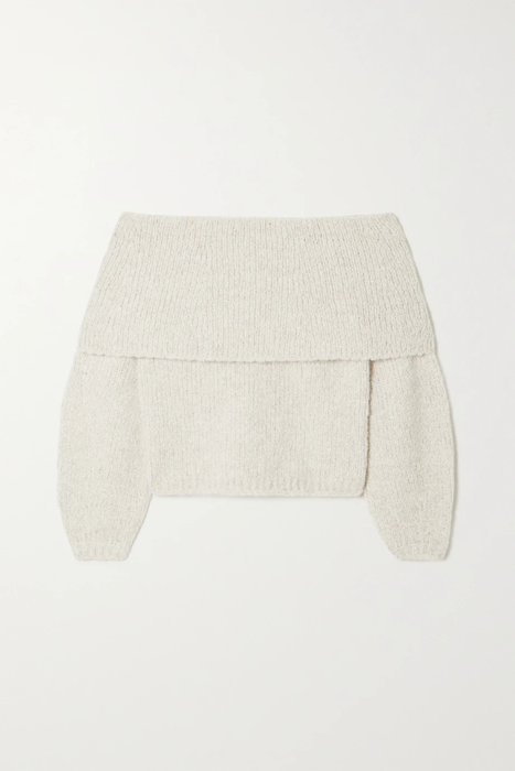 유럽직배송 빈스 스웨터 VINCE Off-the-shoulder wool, silk and cashmere-blend chenille sweater 25185454456186668
