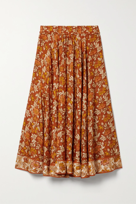 유럽직배송 짐머만 스커트 ZIMMERMANN Andie pleated floral-print silk midi skirt 22250442025748814