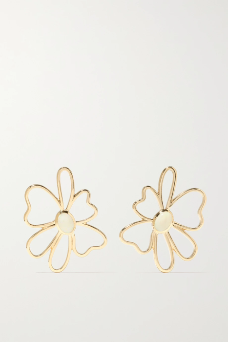 유럽직배송 앨리슨루 귀걸이 ALISON LOU Funky Flower 14-karat gold opal earrings 27086482324691380