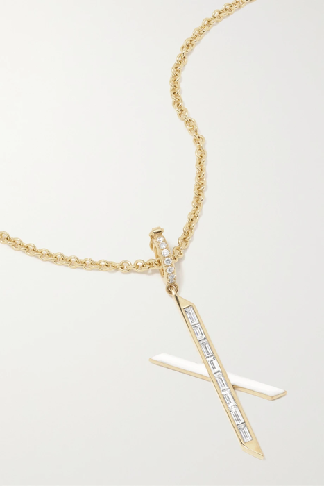 유럽직배송 EMILY P. WHEELER + NET SUSTAIN X 18-karat recycled gold, diamond and enamel necklace 29419655931562388