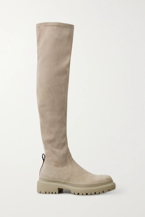 유럽직배송 브루넬로쿠치넬리 BRUNELLO CUCINELLI Bead-embellished suede over-the-knee boots 15546005221941908