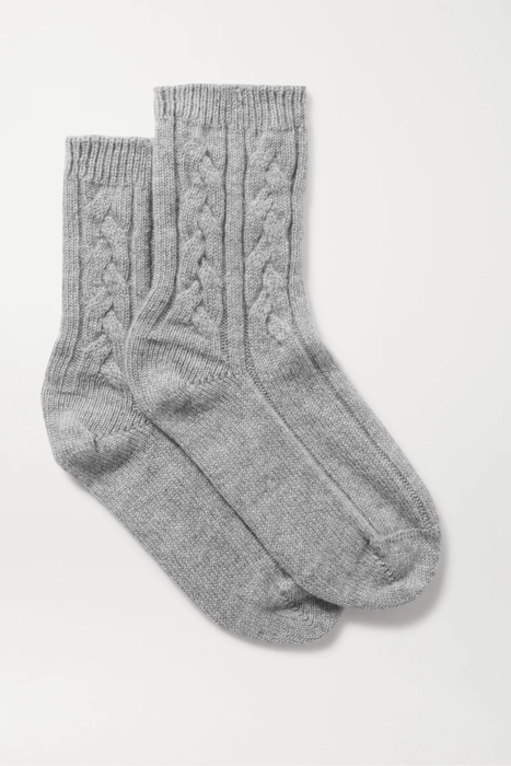 유럽직배송 JOHNSTONS OF ELGIN Cable-knit cashmere socks 17428787259094669