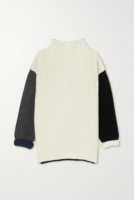 유럽직배송 프레임 스웨터 FRAME Color-block ribbed merino wool sweater 24772899113375537