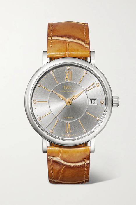 유럽직배송 IWC SCHAFFHAUSEN Portofino Automatic 37mm stainless steel, leather and diamond watch 19971654707222557