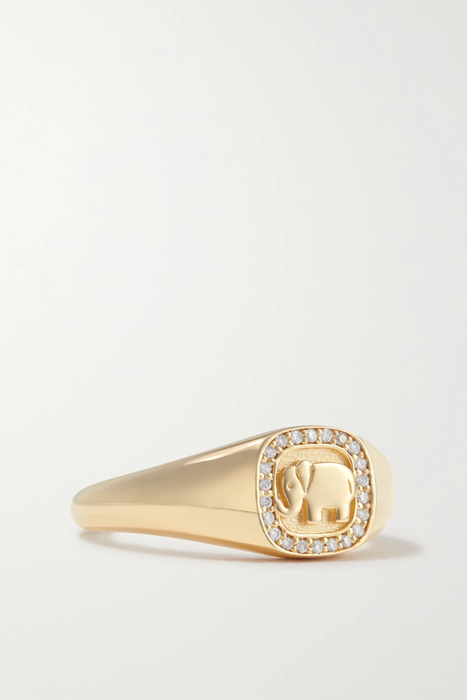 유럽직배송 시드니에반 반지 SYDNEY EVAN Elephant 14-karat gold diamond ring 22250442025689398