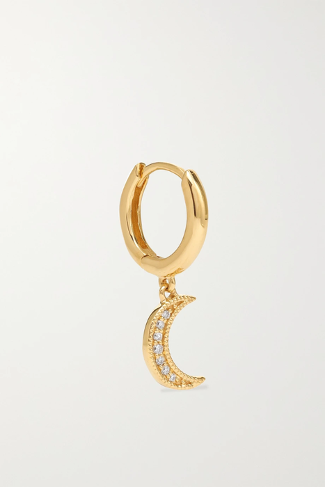 유럽직배송 ANDREA FOHRMAN Crescent 18-karat gold diamond hoop earring 17957409492755703