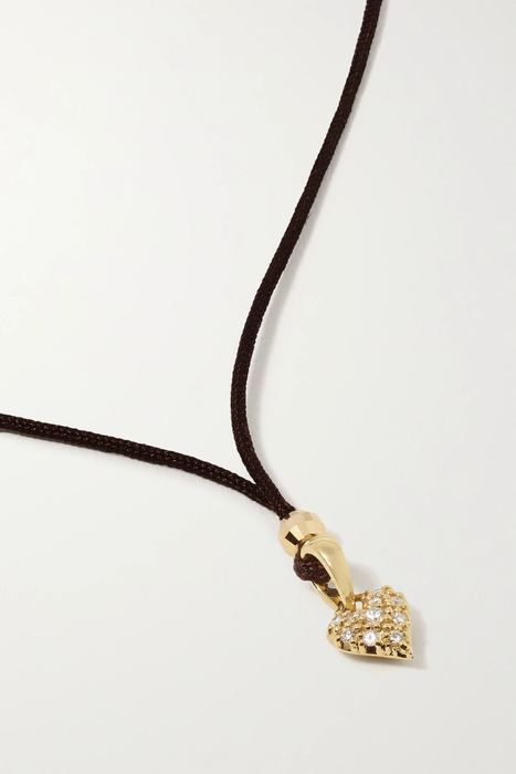 유럽직배송 미즈키 목걸이 MIZUKI 14-karat gold, cord and diamond necklace 17411127376646517