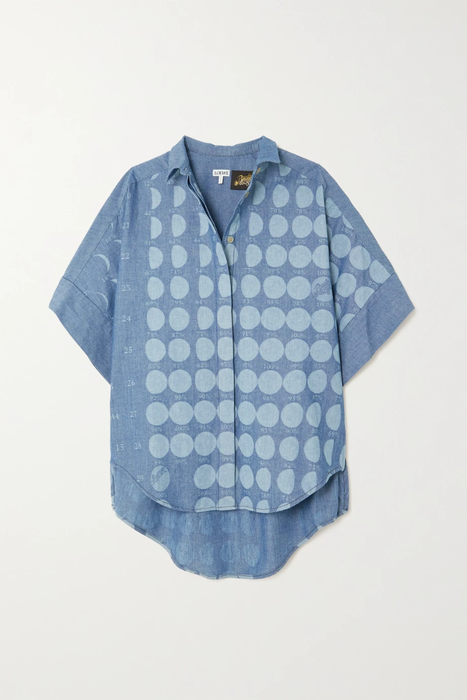 유럽직배송 로에베 LOEWE + Paula&#039;s Ibiza asymmetric printed cotton-chambray shirt 10163292708817791