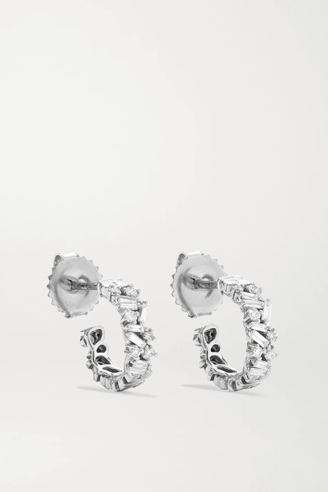 유럽직배송 수잔케일런 귀걸이 SUZANNE KALAN 18-karat white gold diamond hoop earrings 18706561955849117