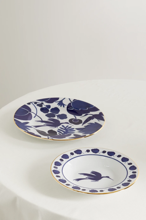 유럽직배송 라더블제이 LA DOUBLEJ Gold-plated porcelain soup bowl and dinner plate set 24062987016666213