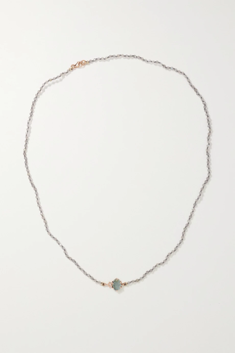 유럽직배송 ANDREA FOHRMAN Mini Cosmo 14-karat rose gold multi-stone necklace 27086482323933883