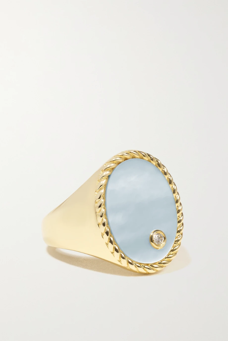 유럽직배송 이본레옹 반지 YVONNE LÉON 9-karat gold, mother-of-pearl and diamond ring 25185454456392927