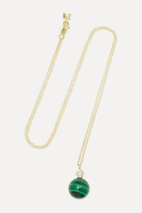 유럽직배송 마테오 귀걸이 MATEO 14-karat gold, malachite and diamond necklace 17428787259244908