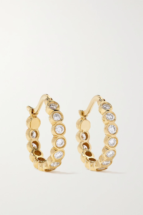유럽직배송 OCTAVIA ELIZABETH + NET SUSTAIN Petite Chloe recycled 18-karat gold diamond hoop earrings 6630340699166926