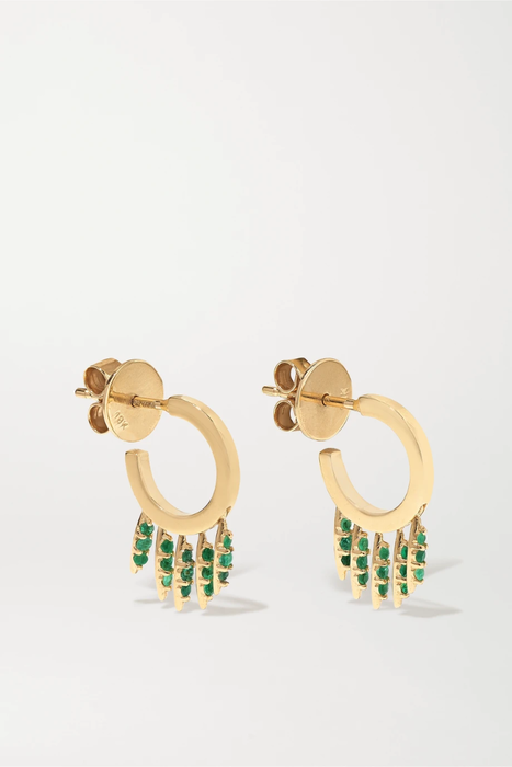 유럽직배송 ILEANA MAKRI Grass mini 18-karat gold emerald earrings 665933303132761
